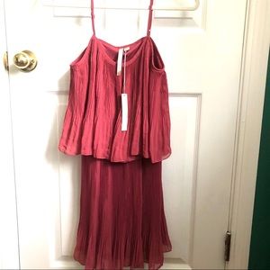 LC Lauren Conrad accordion pleated tiered dress S NWT